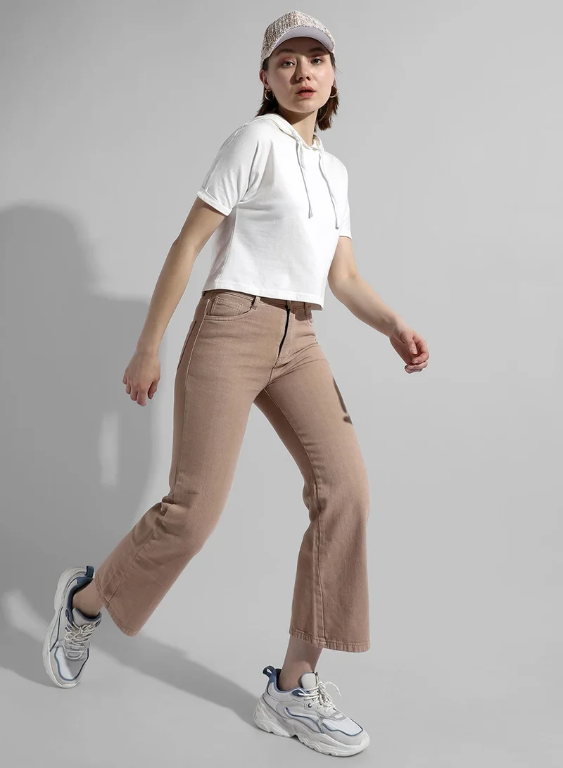 كامبوس سوترا Women's Solid White Regular Fit Top