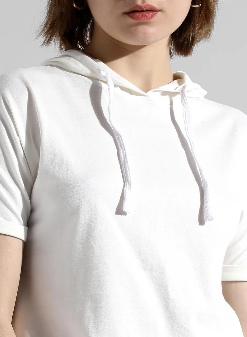 كامبوس سوترا Women's Solid White Regular Fit Top