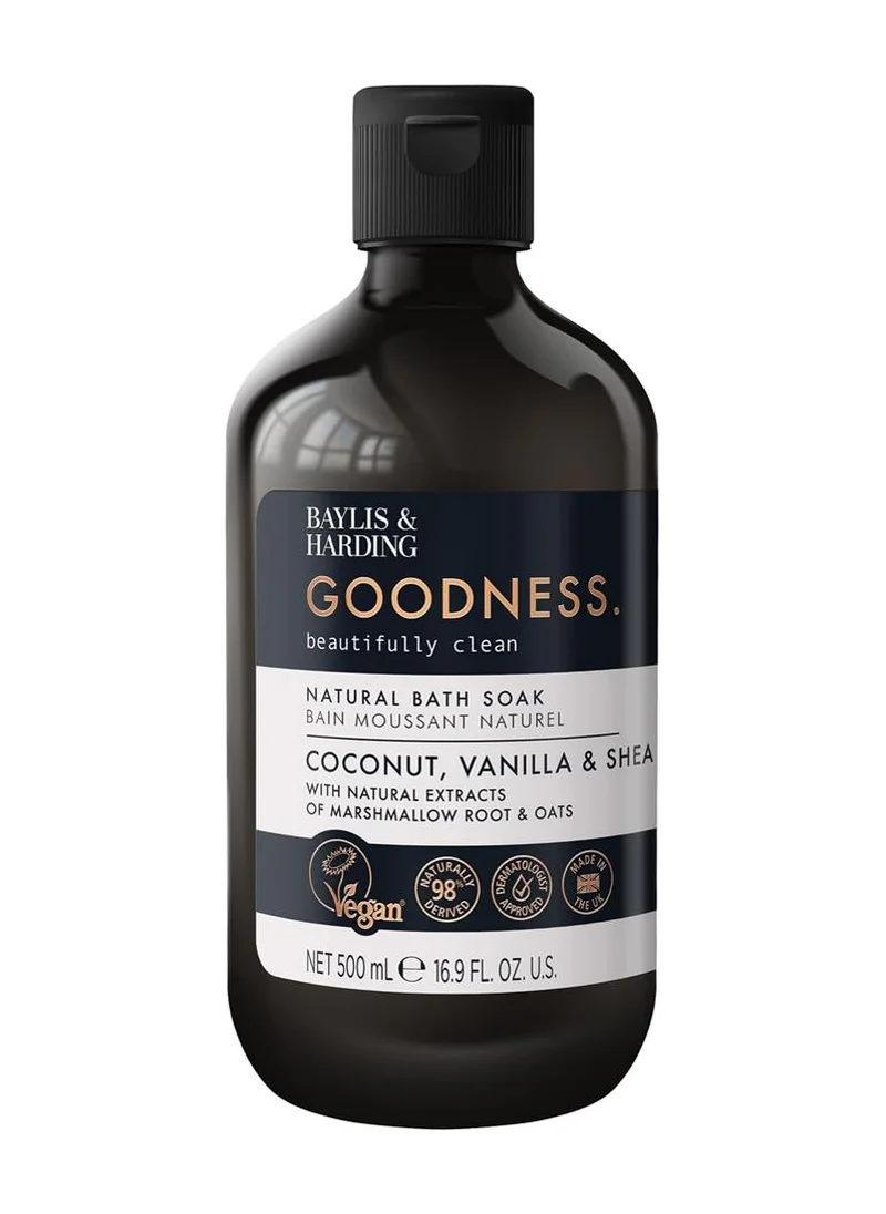 Baylis & Harding Goodness Coconut, Vanilla & Shea Bath Soak, 500ml | Natural Luxury Bath Soak with Marshmallow Root & Oats | Vegan | Self-Care Relaxation