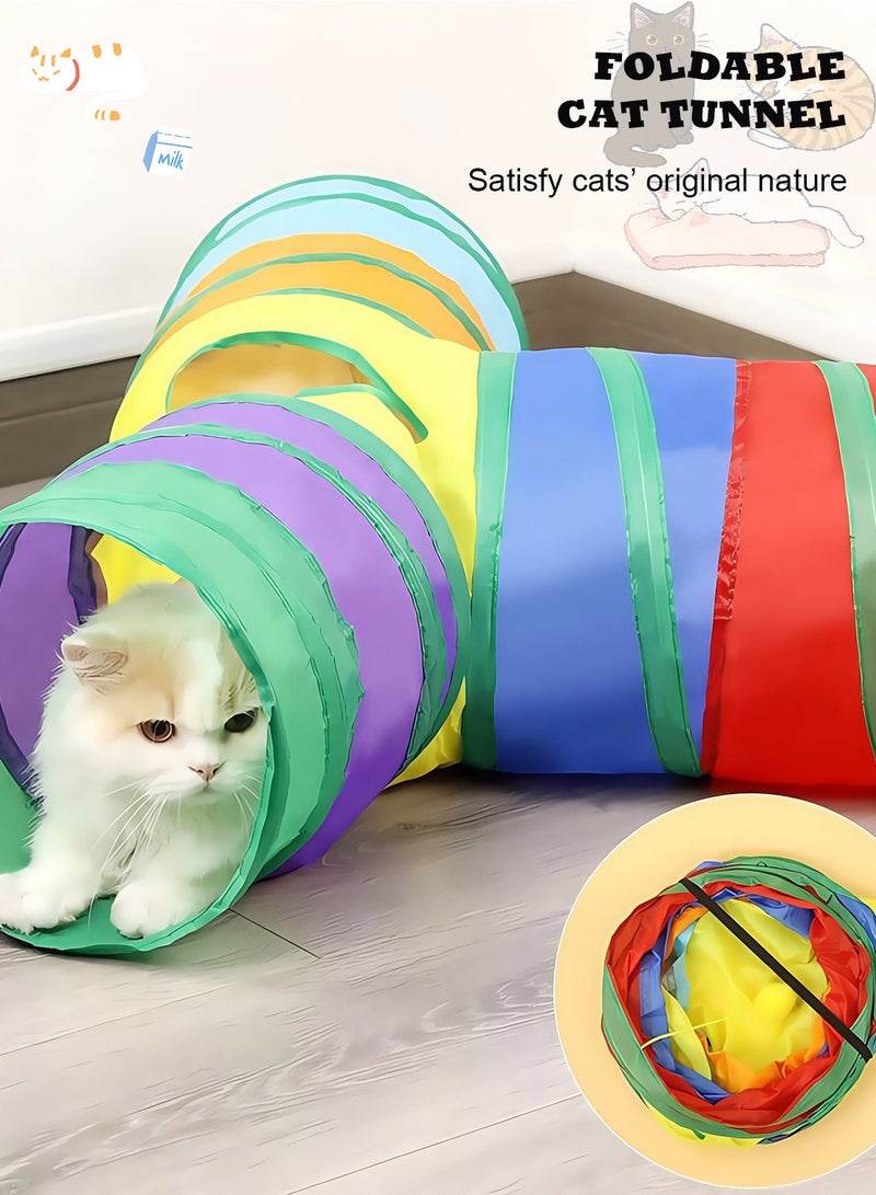 كيدل مجموعة ألعاب تفاعلية للقطط مكونة من 24 قطعة، مناسبة للقطط الصغيرة المنزلية، تتضمن ألعاب مطاردة وتمرين، بالإضافة إلى نفق للقطط. - Image 2