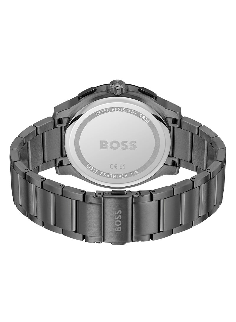 HUGO BOSS ROUND CHRONOGRAPH MEN'S BLACK CASE WATCH - 1514192 - Image 2