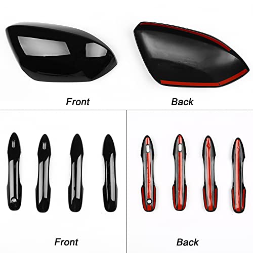 sportuli Black Side Mirror Covers and Handle Caps Replace for 2020 2021 2022 2023 2024 2025 Toyota Corolla Accessories, with Smart Key Holes - Image 3