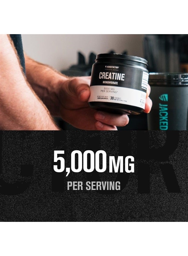 Jacked Factory Creatine Monohydrate Powder 150g - Creatine Supplement for Muscle Growth, Increased Strength, Enhanced Energy Output and Improved Athletic Performance 30 Servings, Unflavored - Image 2