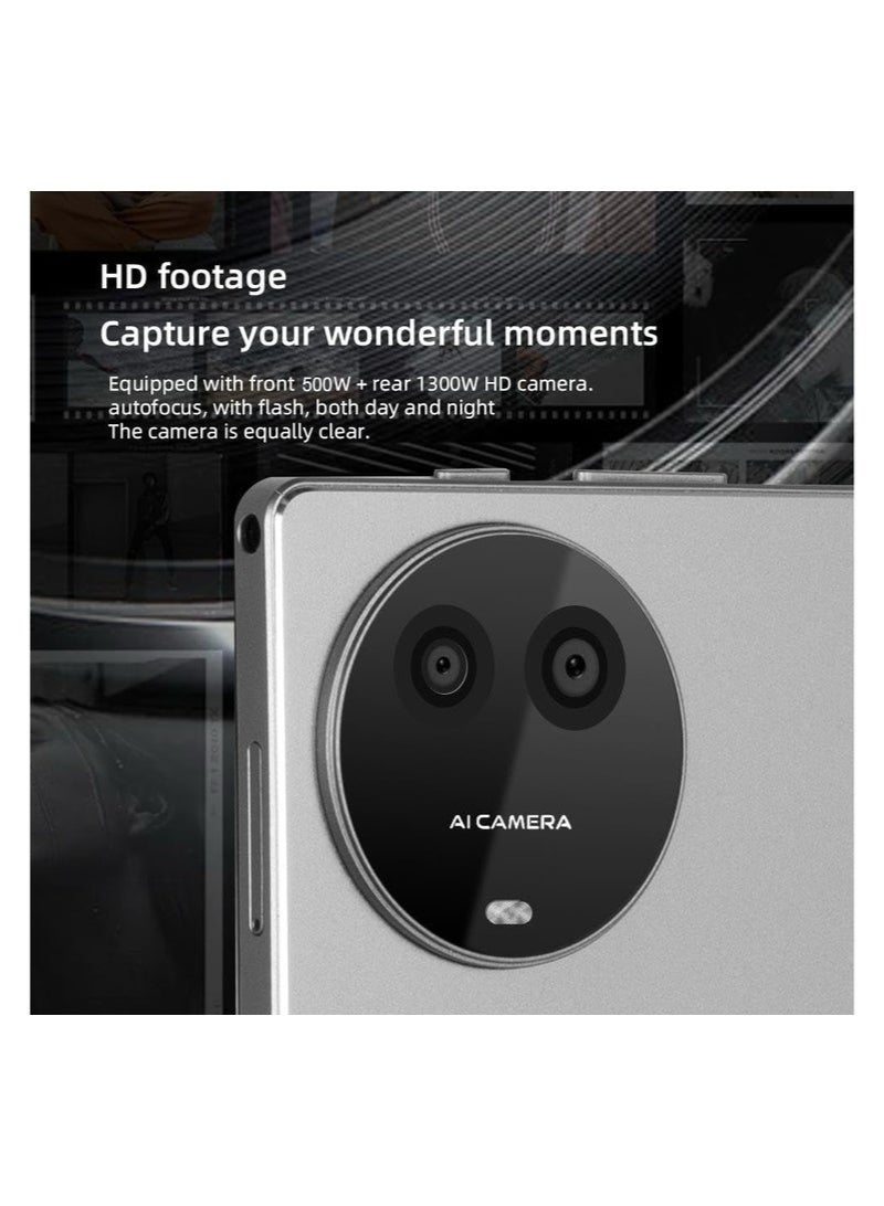 X - Prime 💻 10.1-Inch HD AMOLED Android Tablet | 8GB RAM + 256GB ROM | Dual SIM 5G + Wi-Fi | Dual Camera | Slim Design | Google Meet & Zoom Supported – Gray - Image 3