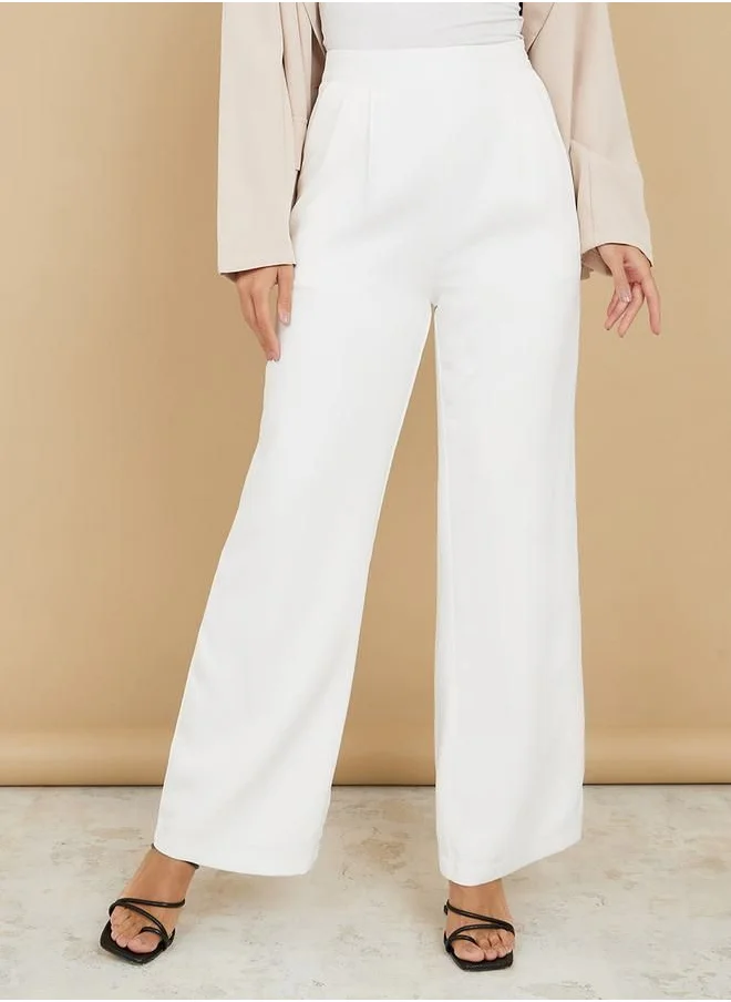 Styli High Rise Tailored Wide Leg Pants