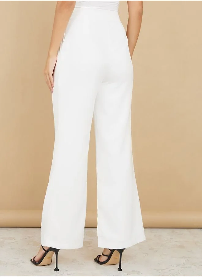 Styli High Rise Tailored Wide Leg Pants