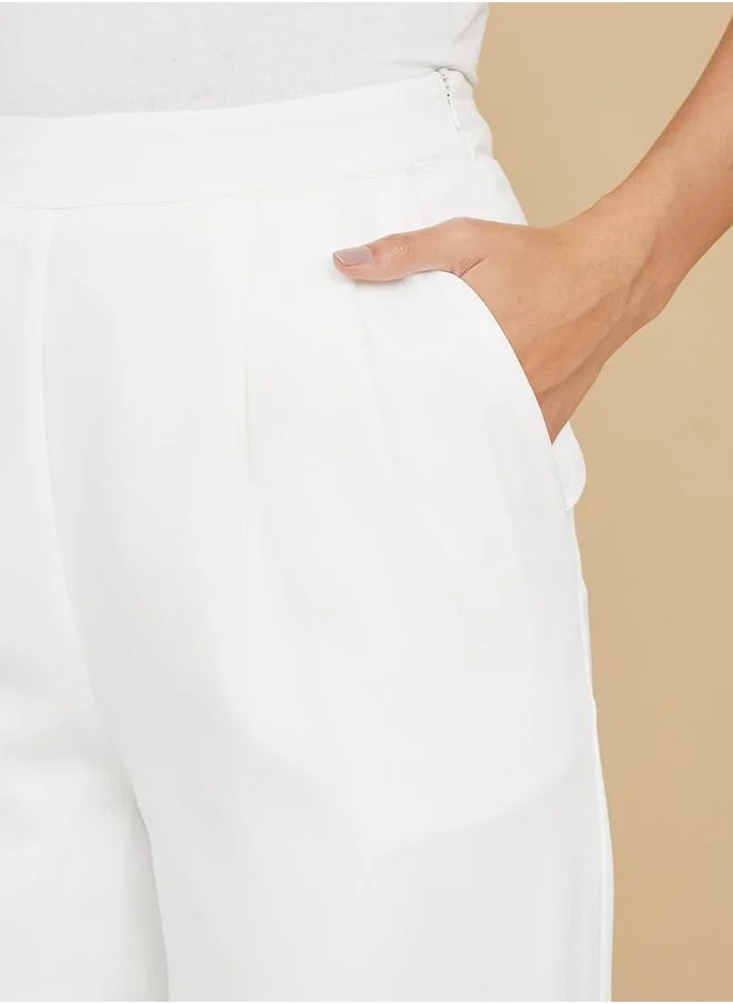 Styli High Rise Tailored Wide Leg Pants