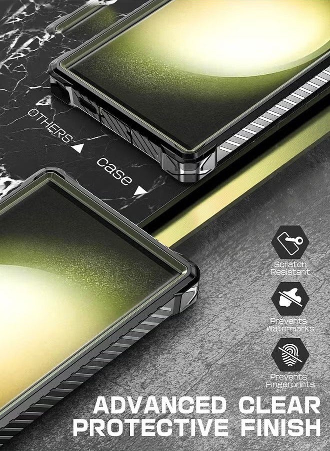 عام حافظة Samsung Galaxy S24 Ultra مع حامل حلقة مغناطيسية قابلة للدوران بزاوية 360 درجة ، وحماية من السقوط بتصميم الدروع ، ومسند واقي مدمج للخدمة الشاقة ، ودعم الشحن المغناطيسي - Image 4