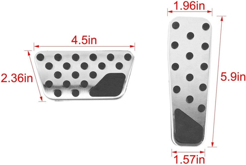 Keptrim for Charger Challenger Chrysler Stainless Accelerator Gas Brake Pedal Pad Kit for 2009-2021 Dodge Challenger Charger Chrysler300, 2pcs - Image 2