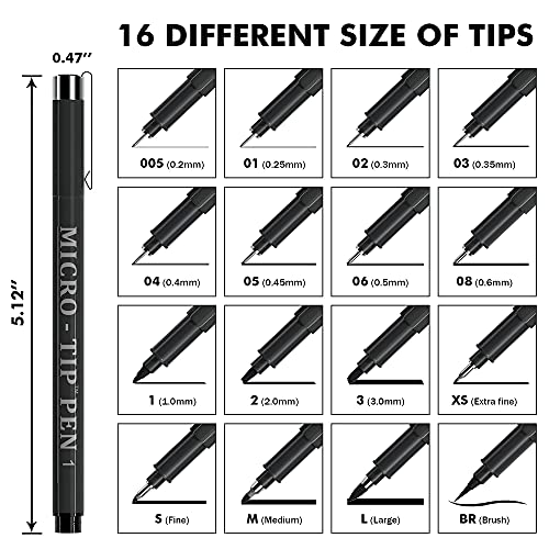 Vanstek 16 Pack Hand Lettering Pens, Calligraphy Pens Markers, Black Ink for Beginners Writing, Lettering, Journaling, Art Drawing, Signature, Illustrations and Office School Supplies - Image 2