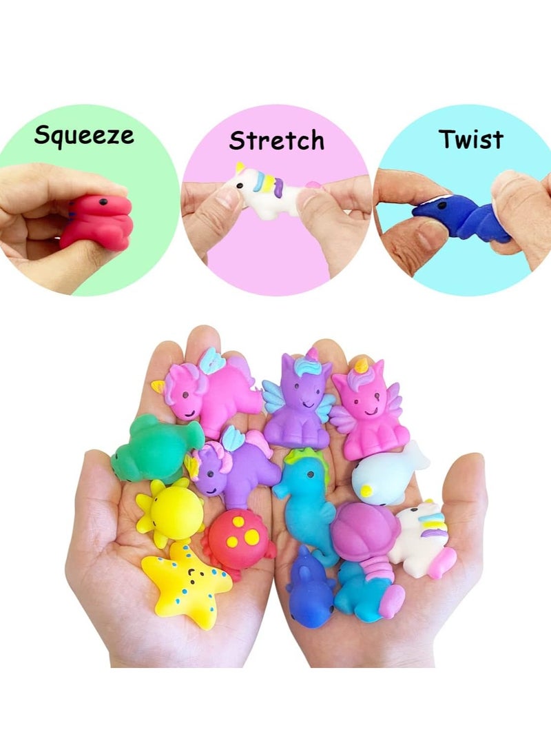 general 36 PCS Mochi Squishy Toys Kawaii Squishies Dinosaur Unicorn Sea Animals Stress Relief Toys for Kids Boys Girls Party Favors Birthday Gifts - Image 2