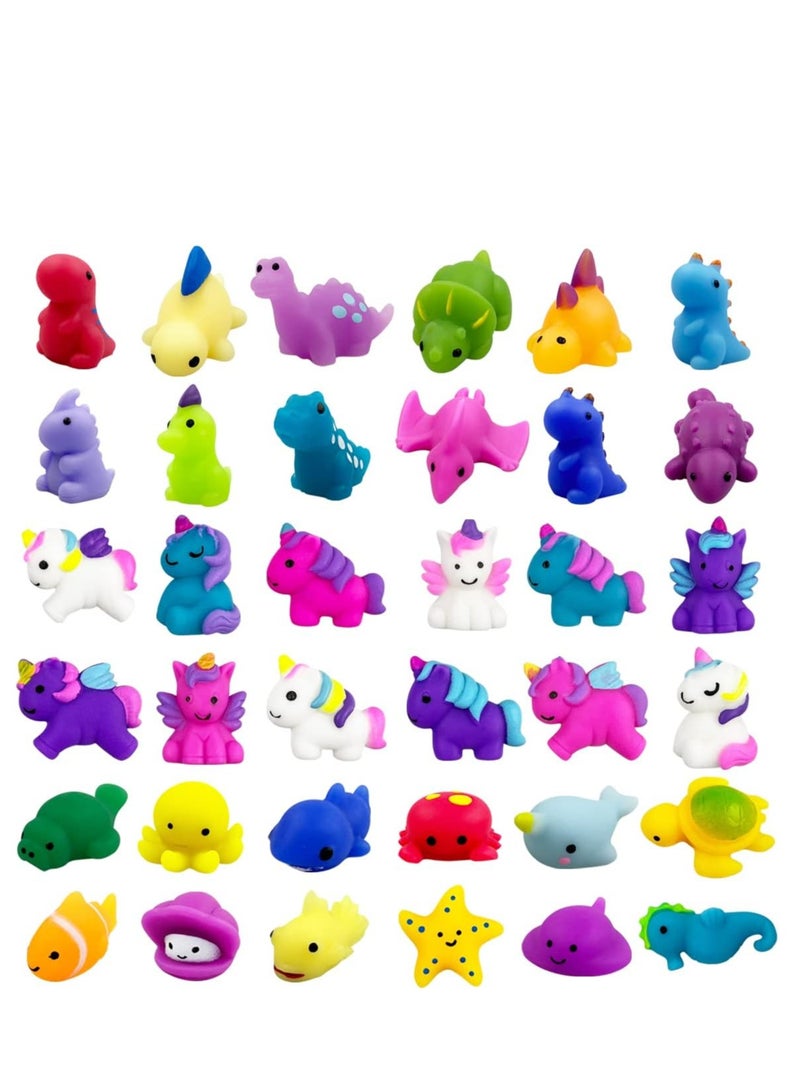 general 36 PCS Mochi Squishy Toys Kawaii Squishies Dinosaur Unicorn Sea Animals Stress Relief Toys for Kids Boys Girls Party Favors Birthday Gifts - Image 1