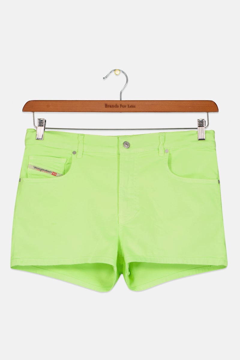 DIESEL Kids Girl Solid Denim Shorts, Lime Green  - Image 1