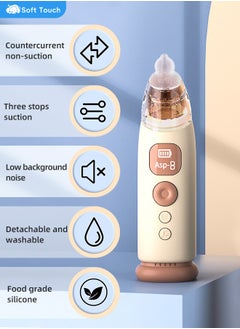 Soft Touch Baby Nose Sucker Baby Nose Cleaner Nasal Aspirator for Baby with 3 Soft Silicone Tips Adjustable Suction Electric Nose Suction for Baby Built-in Music & Light Soothing  - Image 3