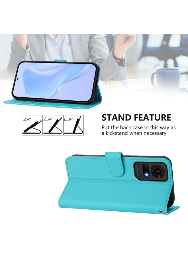 erorex Case For TCL 50 LE Skin Feel Solid Color Leather Phone Case with Lanyard  - Image 3