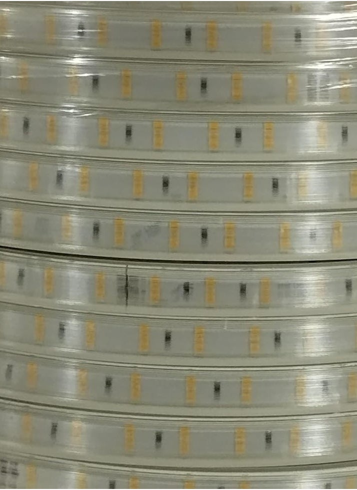 TEC Light - بكرة شريط ليد ويرلس نحاس مستورد 100متر صف مزدوج , 120ليد/متر , 11وات/متر ,قابل للقطع كل 1متر , وزن 10كغ لومن عالي وإضاءة قوية مع وصلة تشغيل 11مم 4أمبير بضمان خمس سنوات من تيك لايت. - Image 1