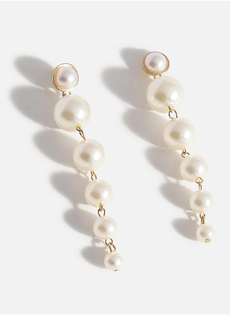 SOHI Pearl Statement Drop Earrings