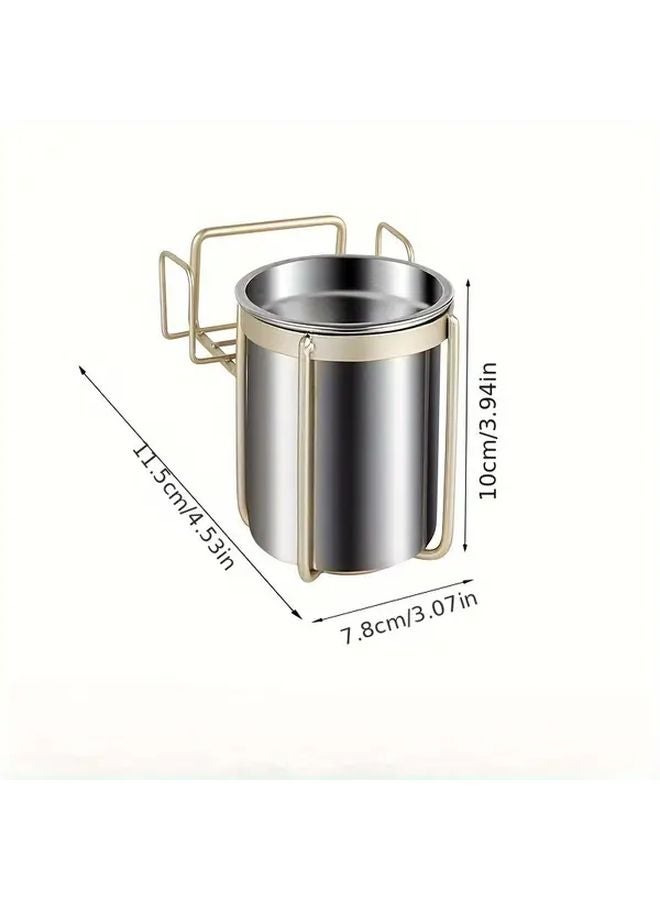 YH318 علبة سجائر من الفولاذ المقاوم للصدأ مثبتة على الحائط مع غطاء لا تحتاج إلى حفر وسهلة التركيب - Image 1