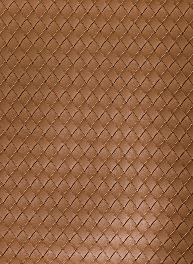 XSlive PU Throw Pillow Cover Woven Faux Leather Cushion Cover Modern Farmhouse Square Decorative Pillowcase for Sofa Office Bedroom (Brown, 18"x18") - Image 2