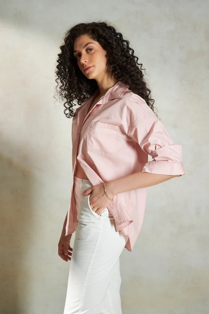 Virgio Cotton Button Vacation Down Shirts for Women
