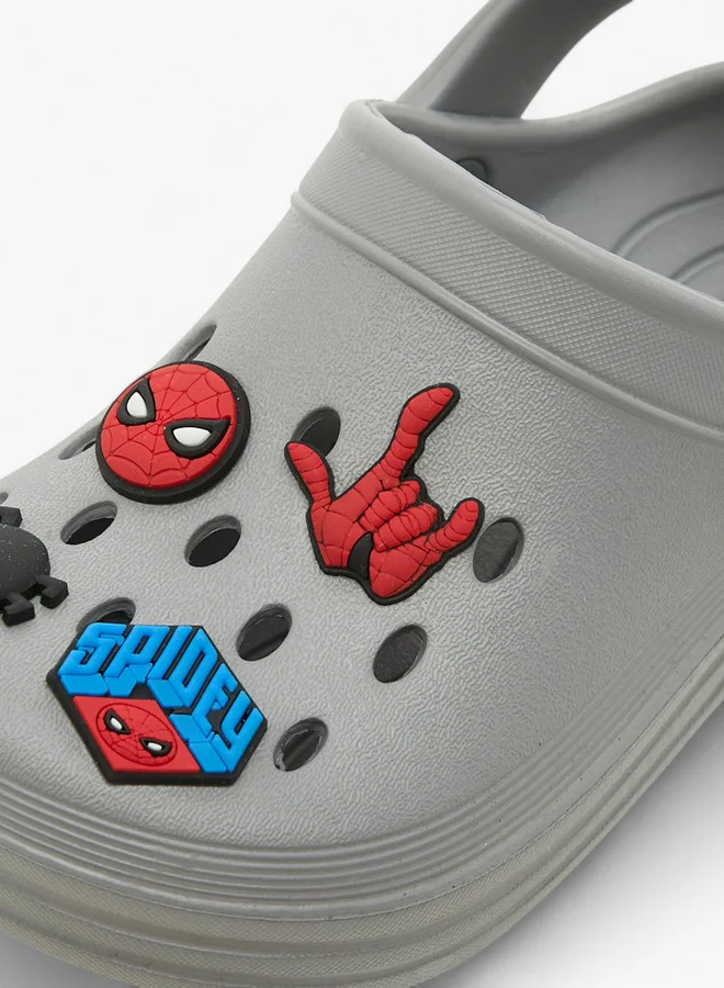 MARVEL Boys Spider-Man Applique Clogs with Backstrap