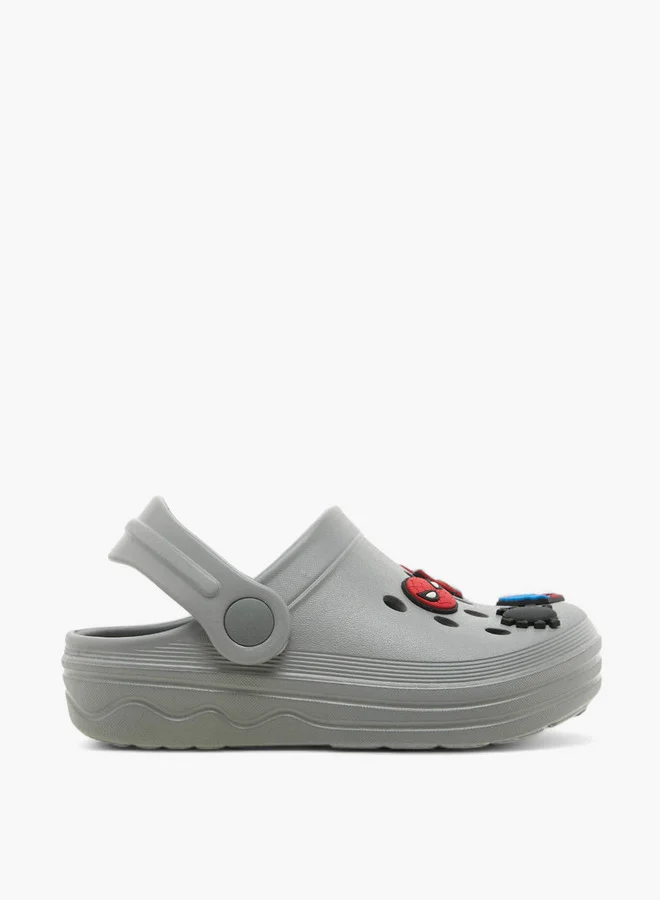 MARVEL Boys Spider-Man Applique Clogs with Backstrap
