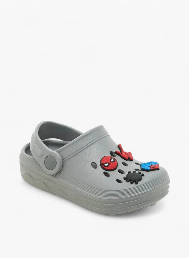 MARVEL Boys Spider-Man Applique Clogs with Backstrap