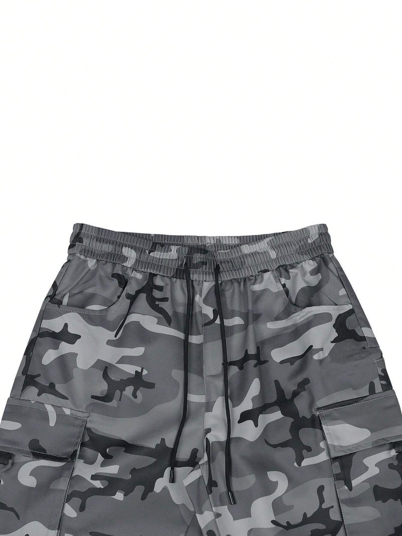 Lymio Men Cargo || Army Design Cargo || Cotton Drawstring Pant Six Pocket (Available Also Plus Size)(Army-Grey-M) - Image 2