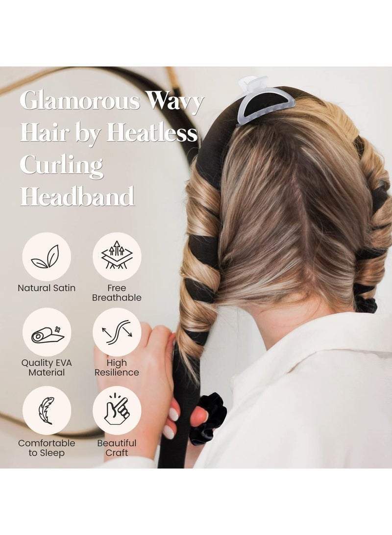 Yeelen Yeelen Heatless Curling Rod Headband for Long Hair, No Heat Hair Curler Rollers Set can Sleep in Overnight, Satin Curl Ribbon Hair Wrap with Scrunchie and Hair Clips Gets Natural Waves  - Image 3