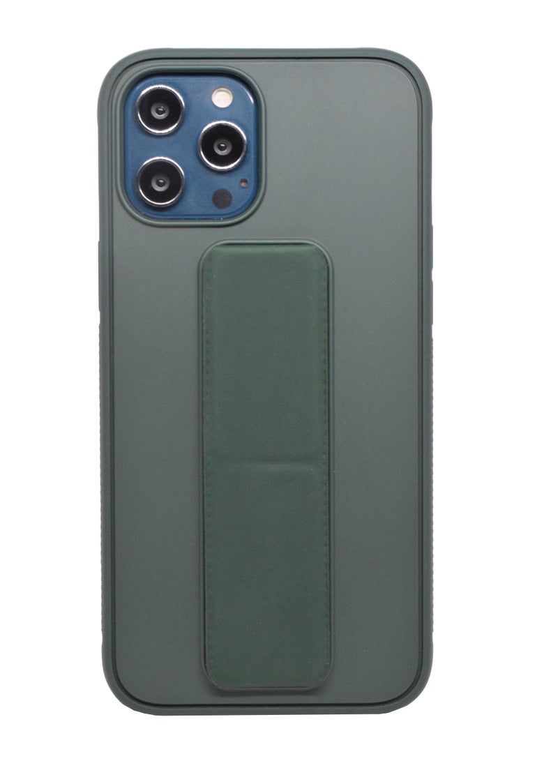 BORTONY iPhone 12 Pro Max Case Silicone Camera Protected Shockproof With Finger Grip Stand Cover - Image 2