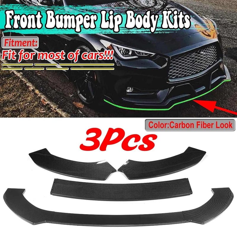 Wivplex 3pcs Universal Car Front Lip Splitter Body Kit - Image 2