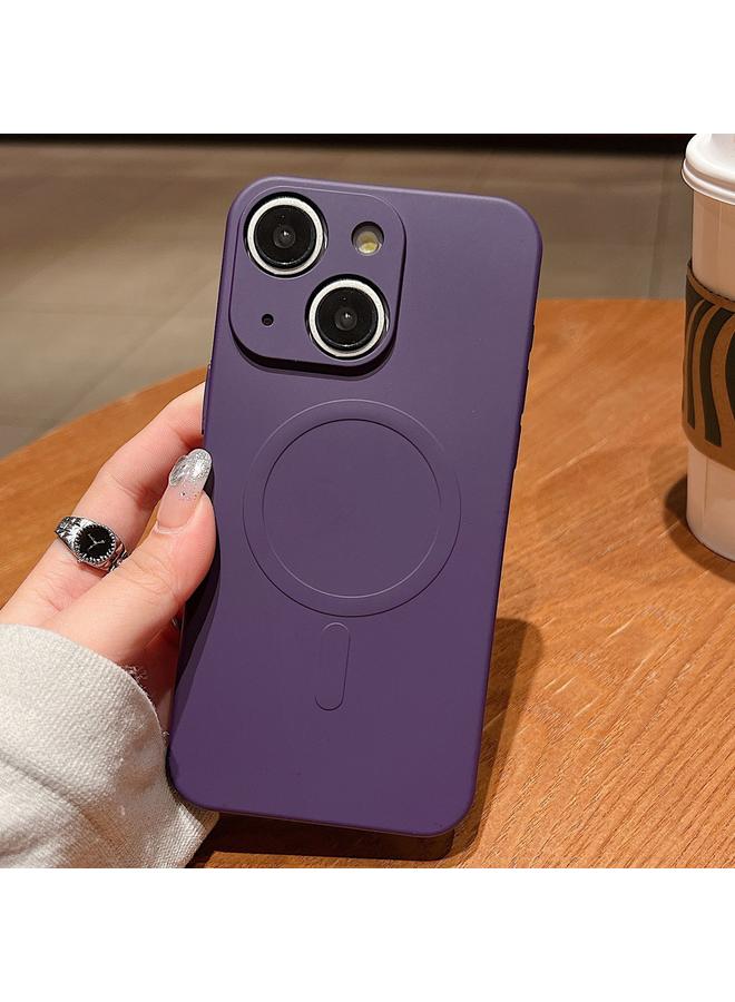 إيروريكس جراب لهاتف iPhone 15 بلون سادة من السيليكون السائل MagSafe جراب هاتف مغناطيسي - Image 1