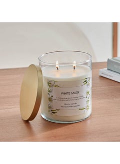 Home Box Aure White Musk Blown Jar Candle with Metal Lid 510 g  - Image 1