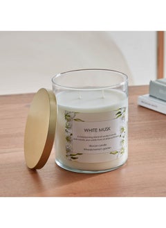 Home Box Aure White Musk Blown Jar Candle with Metal Lid 510 g  - Image 2