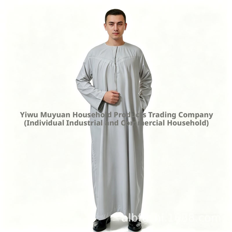 Men's Solid Breathable Cotton Blend Long Kurta with Embroidery - Image 5