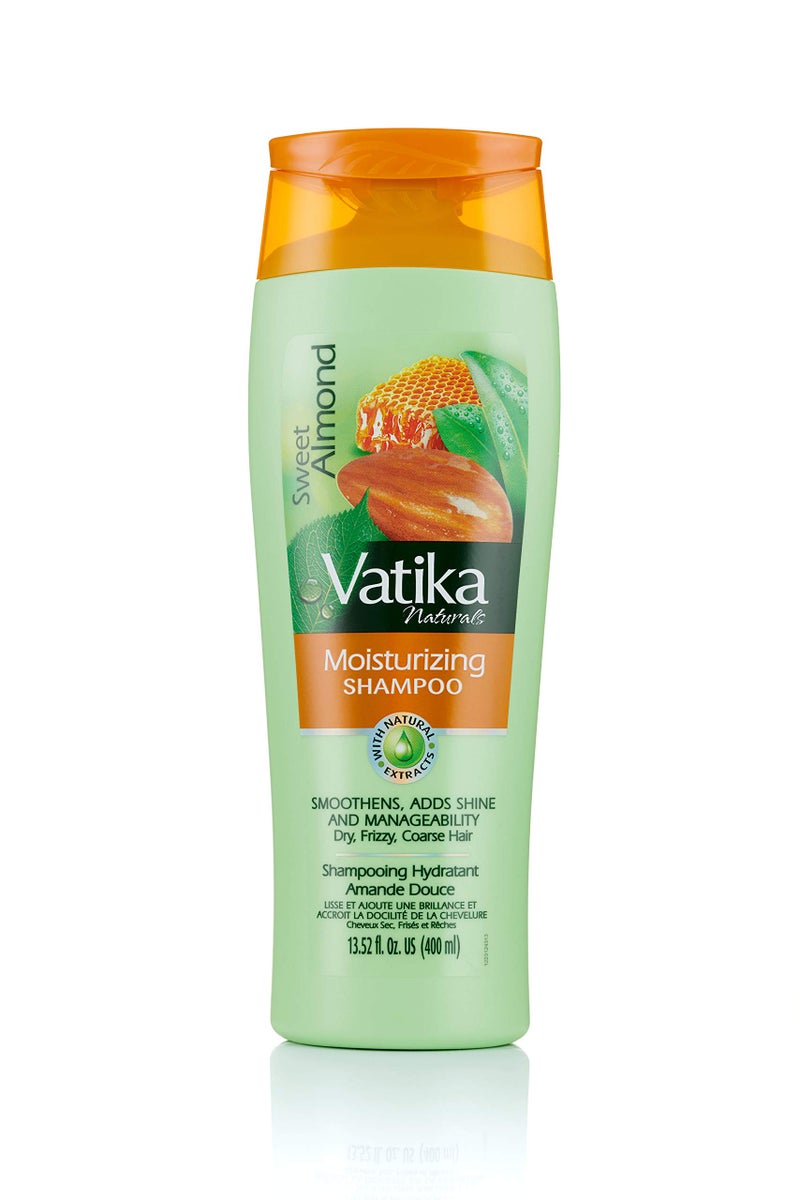 Vatika Naturals Daily Shampoo for Women - Nourish and Rejuvenate Your Natural Hair - Sweet Almond Strengthening & Moisturizing Hair Cleanser for Curly, Damaged and All Hair Types (400ml) - Image 1