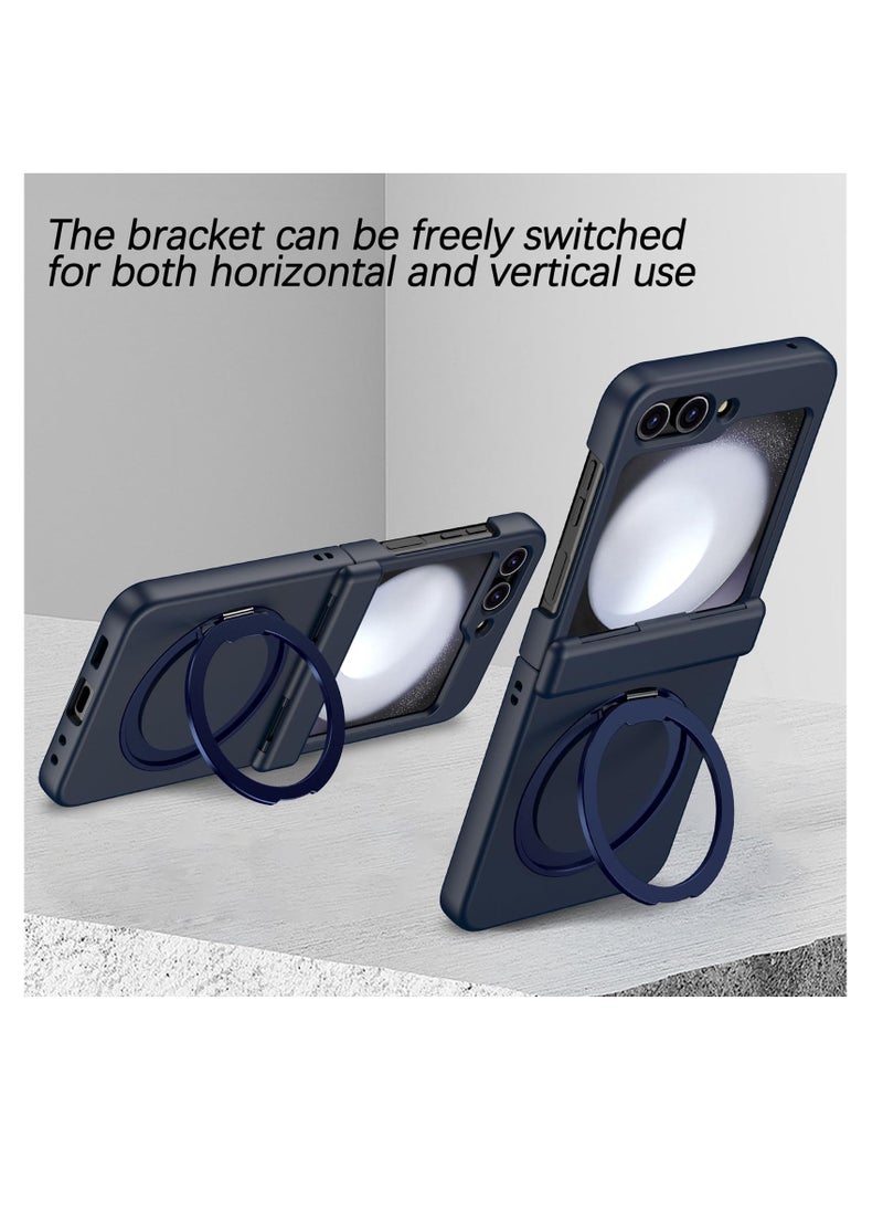 Aookay Galaxy Z Flip 6 Case with Stand Compatible with Magsafe,  with Hinge Protection & Outer Screen Protector, for Samsung Z Flip 6 5g Ultra Slim Magnetic Protective Case Cover (Blue)  - Image 4