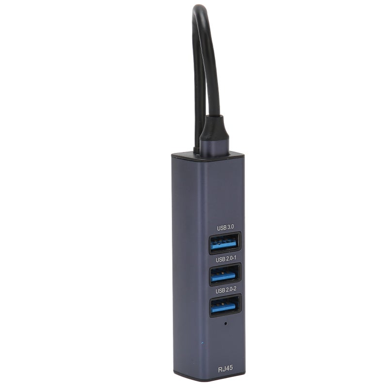 مركز USB C: غلاف من سبائك الألومنيوم بـ 4 منافذ - محول شبكة أثيرنت من نوع USB C مع منفذ تخزين لأجهزة الكمبيوتر المحمول والأجهزة اللوحية، بتوصيل أثيرنت جيجابت وتحويل بيانات سرعة 5 جيجابت في الثانية - Image 1
