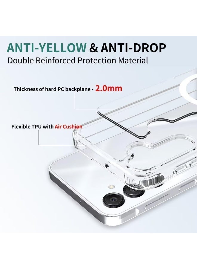 MagSafe Case Cover | Camera Protection | Hard Crystal Clear Back | Shockproof Bumper Case Cover for Samsung Galaxy A17 (Transparent) - Image 2