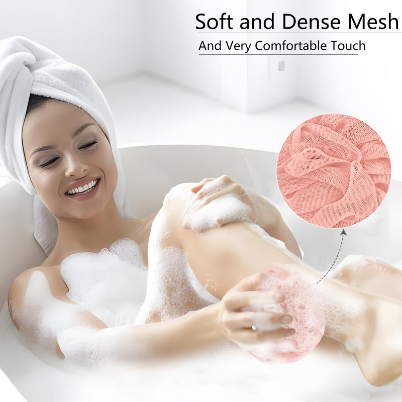 Yoget 4 Pack Shower Loofah Sponge, 60G Bath Sponge,Exfoliate, Cleanse, Soothe Skin - Image 4