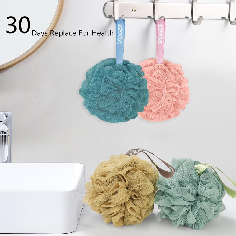 Yoget 4 Pack Shower Loofah Sponge, 60G Bath Sponge,Exfoliate, Cleanse, Soothe Skin - Image 5