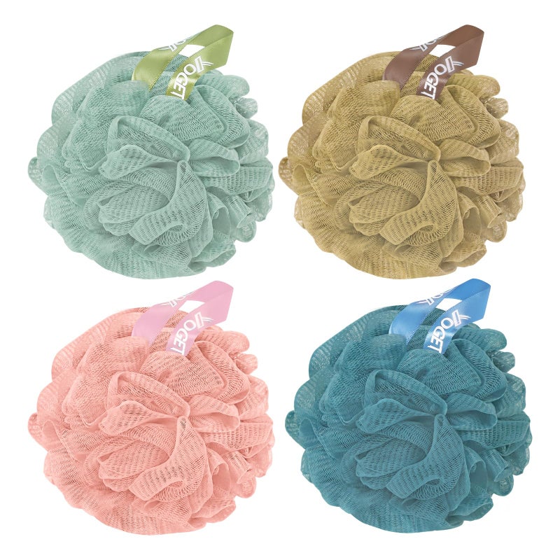 Yoget 4 Pack Shower Loofah Sponge, 60G Bath Sponge,Exfoliate, Cleanse, Soothe Skin - Image 1