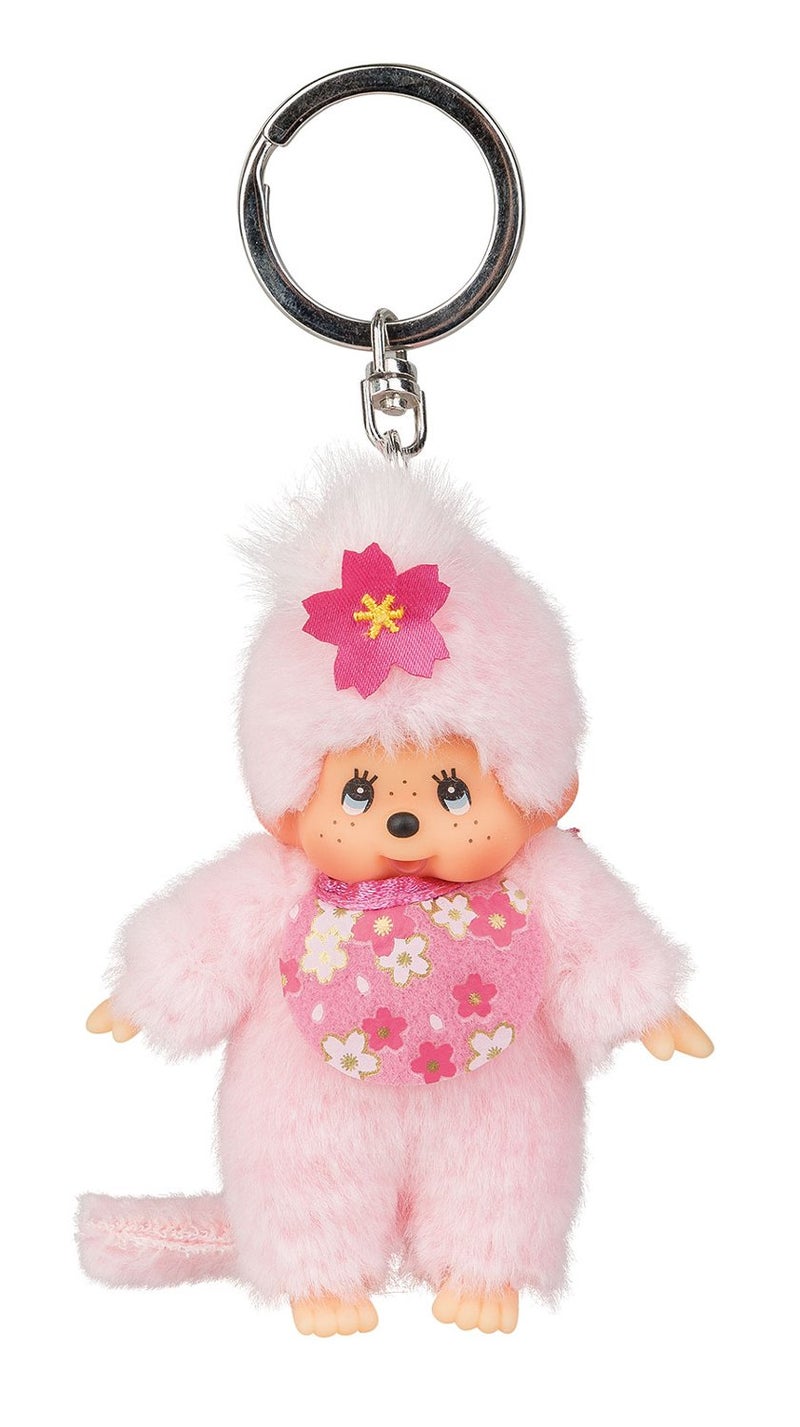 Sekiguchi 242467 Monchhichi Cherry Blossom Keychain, Floral, Pink, 10 cm - Image 1