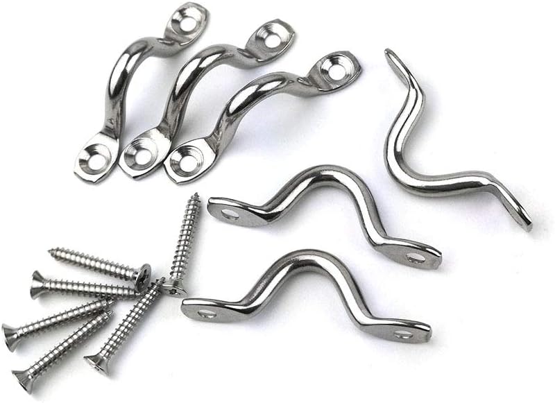Hamineler 22Pcs M5 316 Stainless Steel Eye Straps Ceiling Wall Mount U Hook with Screws - Image 2
