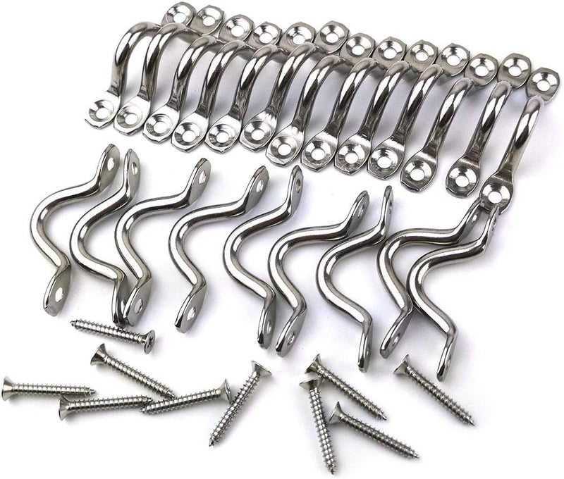 Hamineler 22Pcs M5 316 Stainless Steel Eye Straps Ceiling Wall Mount U Hook with Screws - Image 4
