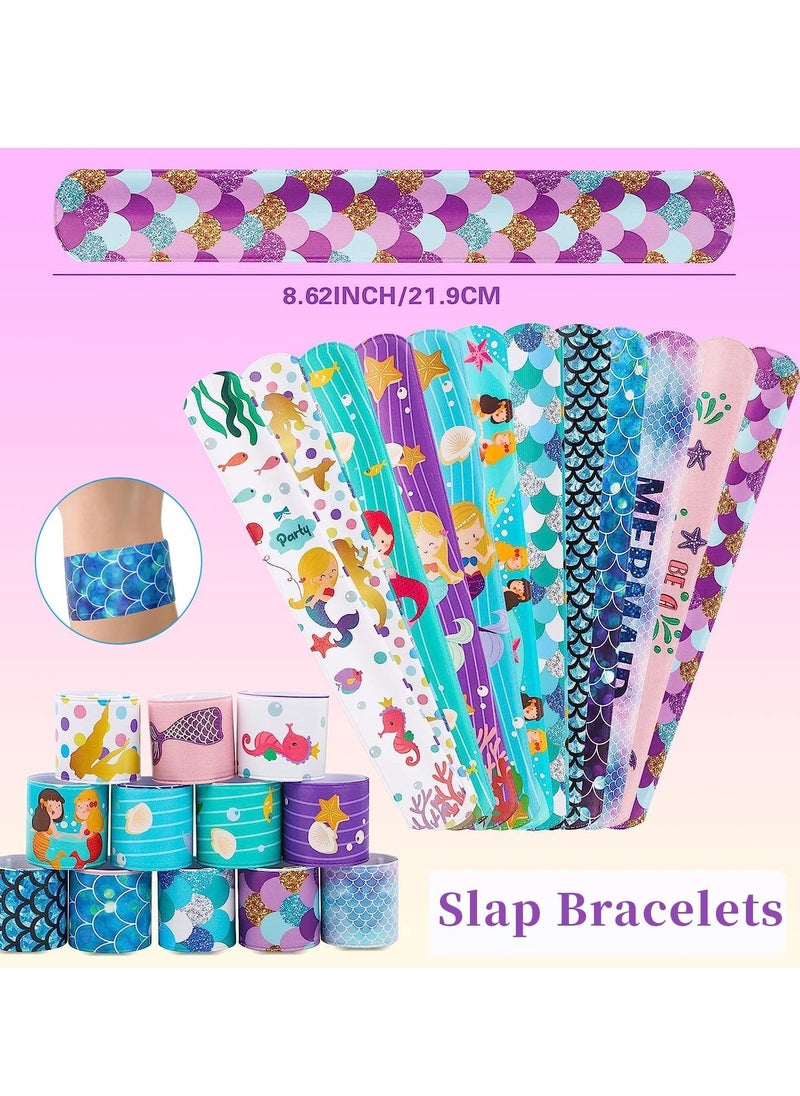 Yoawllty Gifts for Girls, 125PCS Mermaid Toys for Girls, Party Favor for Kids with Bracelets Rings Keychains Tattoo Stickers and Mermaid Bag  - Image 4