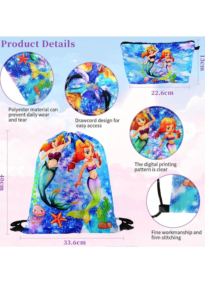 Yoawllty Gifts for Girls, 125PCS Mermaid Toys for Girls, Party Favor for Kids with Bracelets Rings Keychains Tattoo Stickers and Mermaid Bag  - Image 5