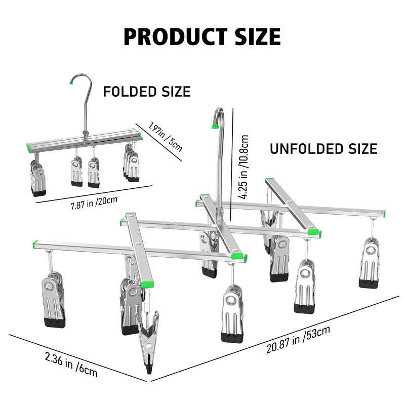 eTone Darkroom Film Negative Drying Hanging Rack Frame Foldable Hanger Windproof 10 Clips for 35mm 120 4x5'' Film - Image 5