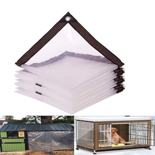 YLBFJXK Clear Tarps Heavy Duty Waterproof Outdoor Transparent Cover for Greenhouse Garden Patio Chicken Coop Plant,6x6 - Image 1
