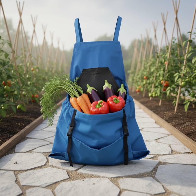 Quick Release Harvesting Apron Adjustable Straps Fruit Picking Apron Waterproof Gardening Gear for Gardeners, Farmers, Orchard, Farm, Array, Grey - Image 3